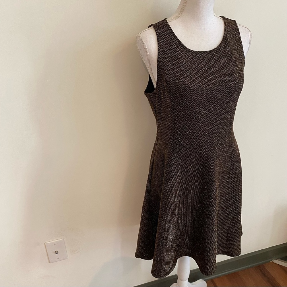 Altar’d State Sparkle Metallic Fit & Flare Mini Dress Size Large - Picture 2 of 8
